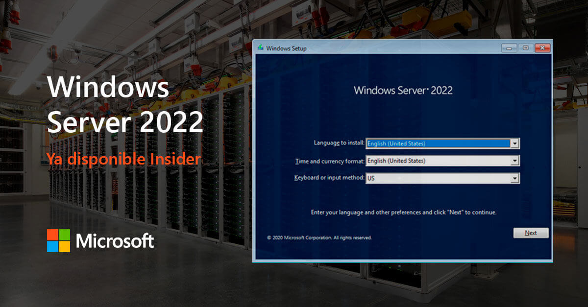 Microsoft Windows Server 2022 ya disponible insider